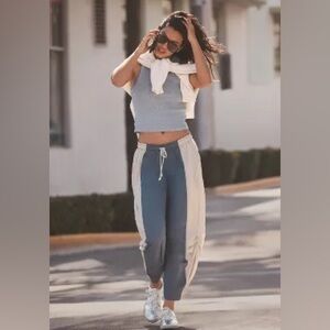 Stylish Blue and Cream Track Pants